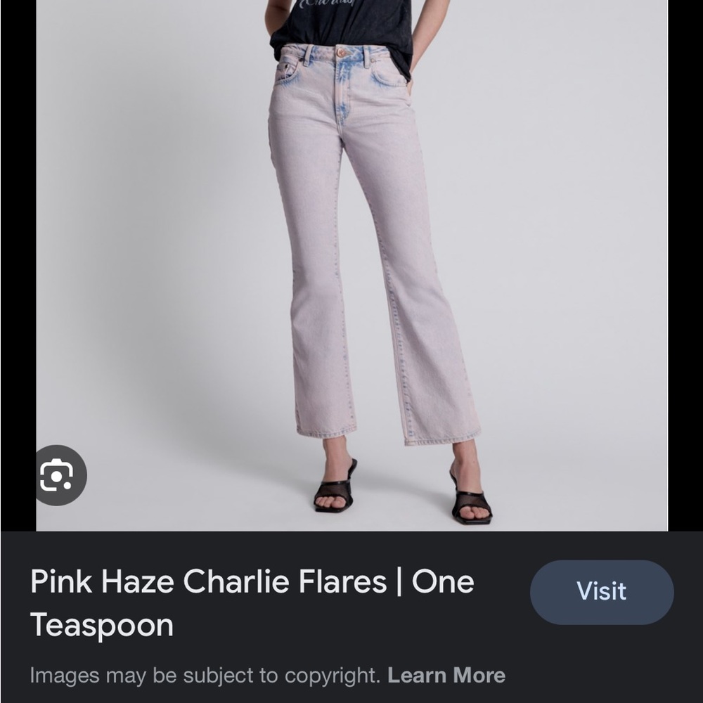 Brand new Oneteaspoon flare pink over dyed jeans.